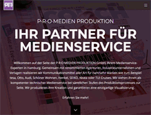 Tablet Screenshot of pro-medien-produktion.de